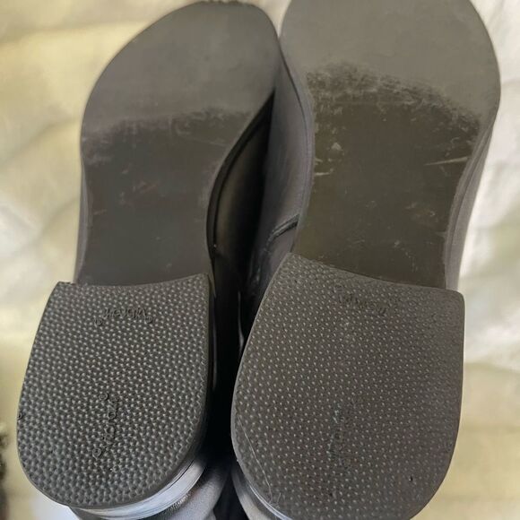 Isaac Mizrahi live black leather riding boots side zipper & top elastic size 9M - Picture 9 of 15